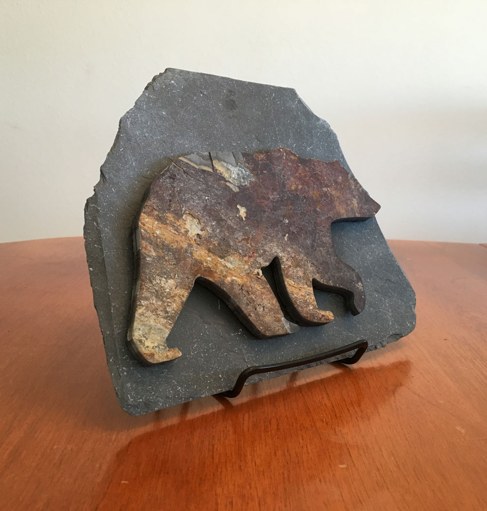Water Jet Slate Art Rocky Mountain Grizzly Bear - Image 2