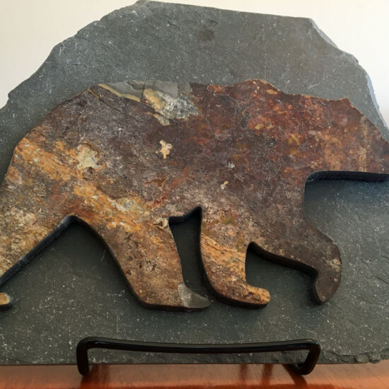Water Jet Slate Art Rocky Mountain Grizzly Bear
