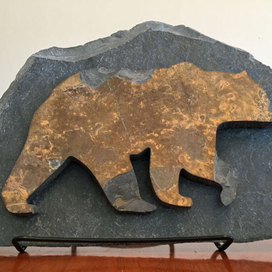 Water Jet Slate Art Rocky Mountain Grizzly Bear