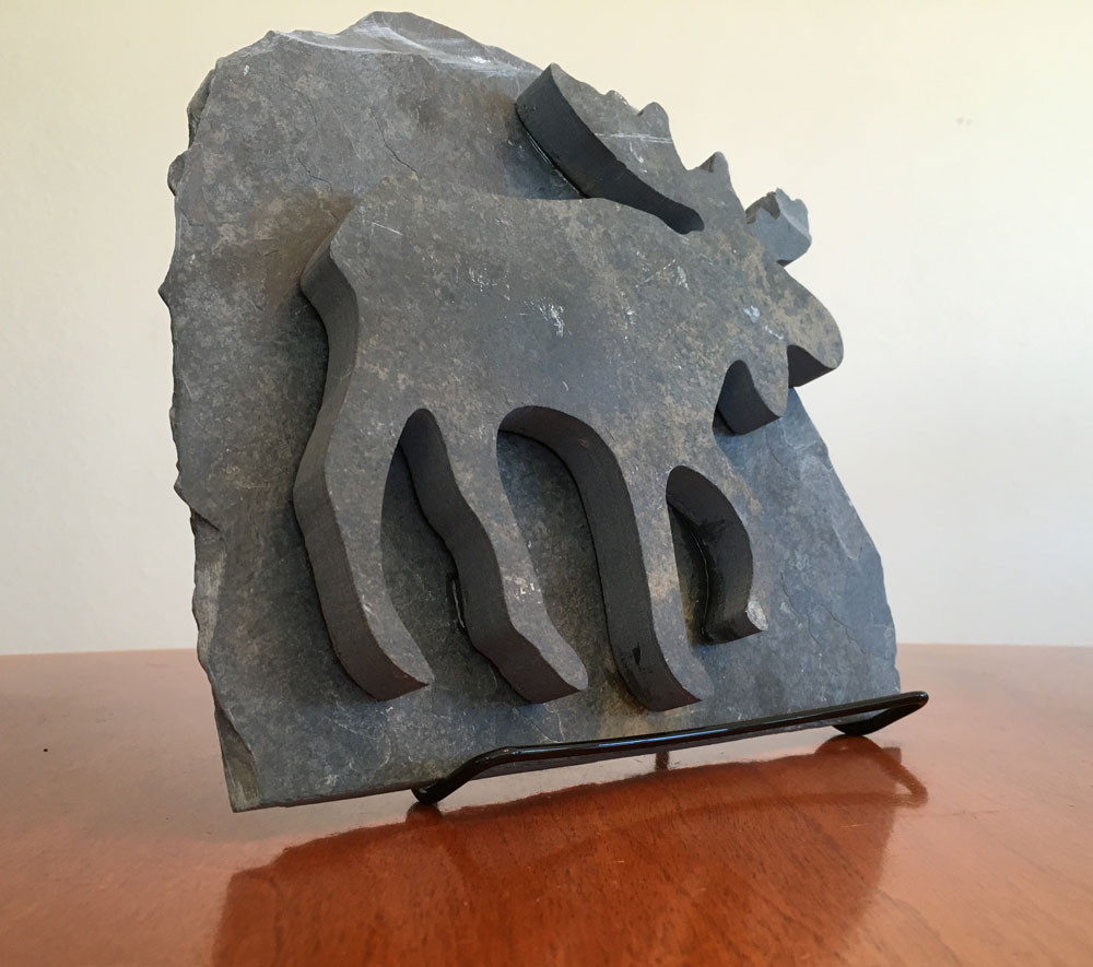 Water Jet Slate Art Rocky Mountain Moose - Image 2