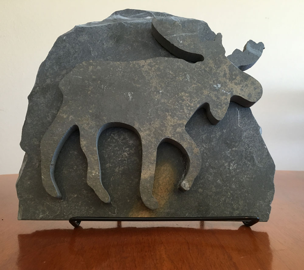 Water Jet Slate Art Rocky Mountain Moose