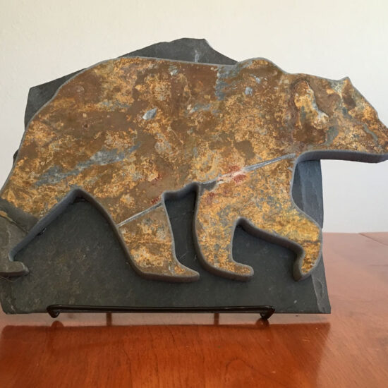 Water Jet Slate Art Rocky Mountain Grizzly Bear