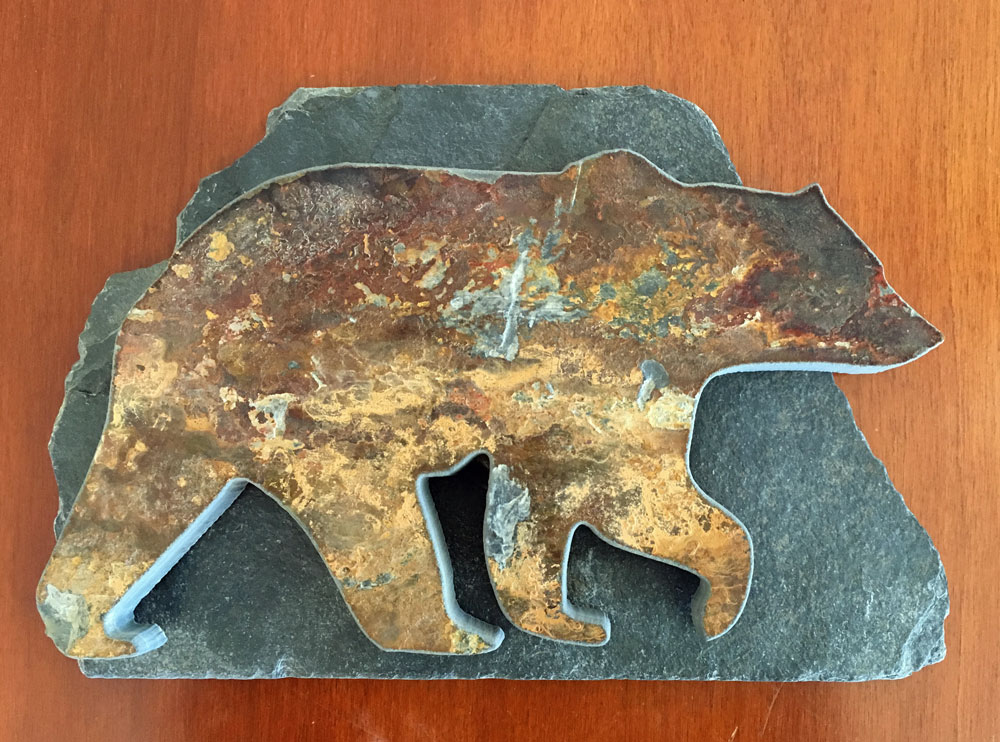 Water Jet Slate Art Rocky Mountain Grizzly Bear - Image 3