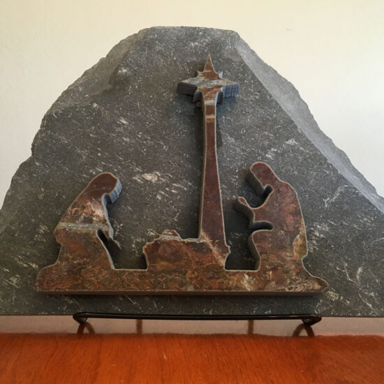 Water Jet Slate Art Nativity Scene