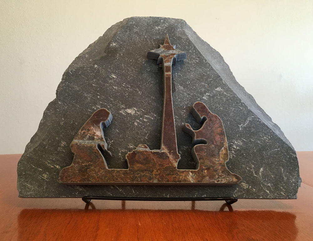 Water Jet Slate Art Nativity Scene