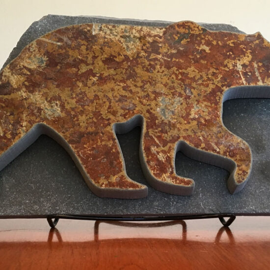 Water Jet Slate Art Rocky Mountain Grizzly Bear