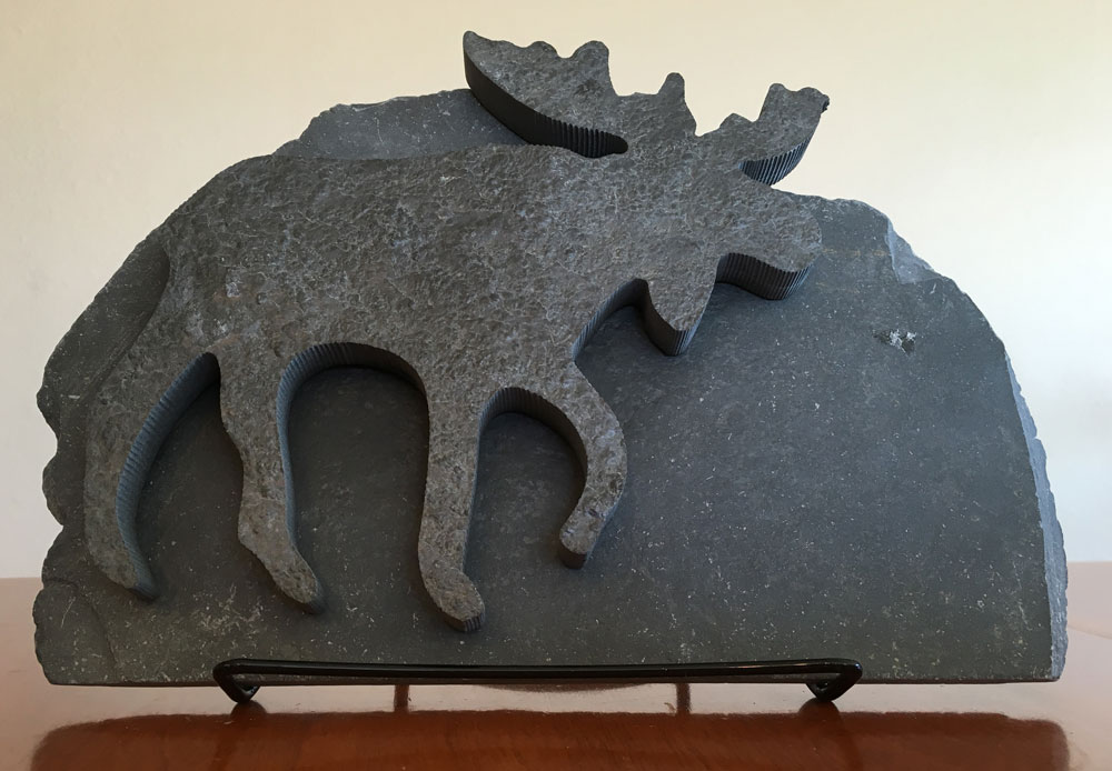 Water Jet Slate Art Rocky Mountain Moose