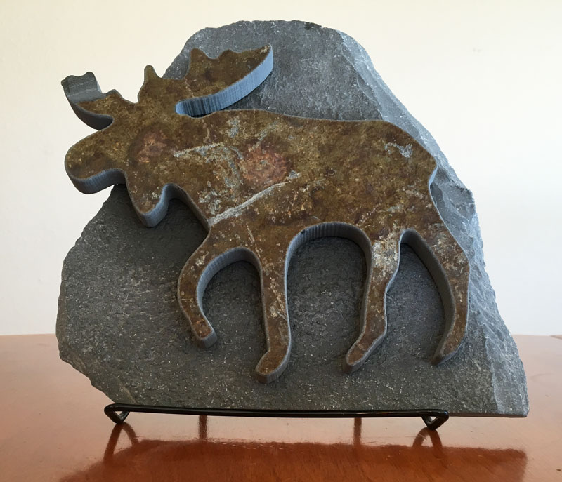 Water Jet Slate Art Rocky Mountain Moose