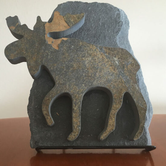Water Jet Slate Art Rocky Mountain Moose