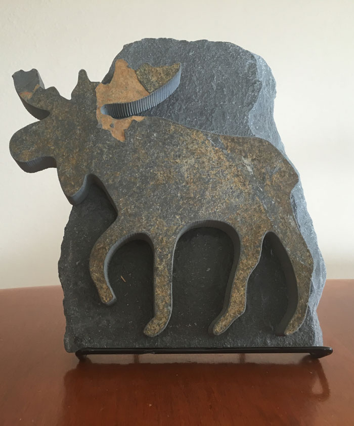 Water Jet Slate Art Rocky Mountain Moose