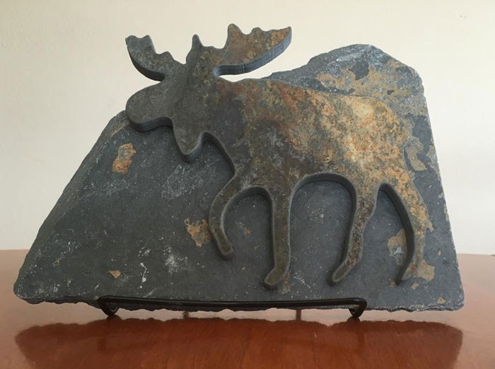 Water Jet Slate Art Rocky Mountain Moose