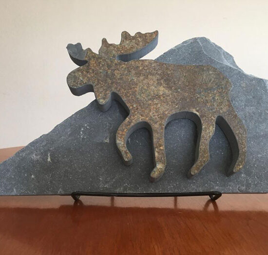 Water Jet Slate Art Rocky Mountain Moose