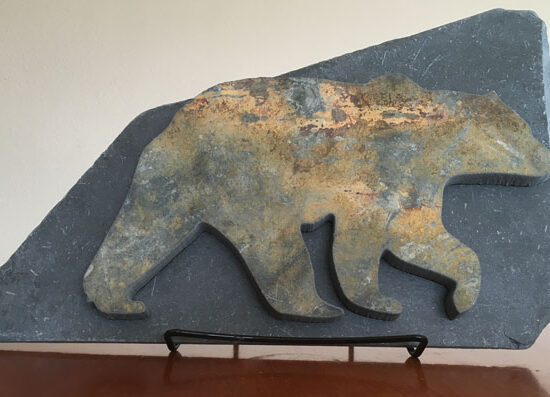 Water Jet Slate Art Rocky Mountain Grizzly Bear