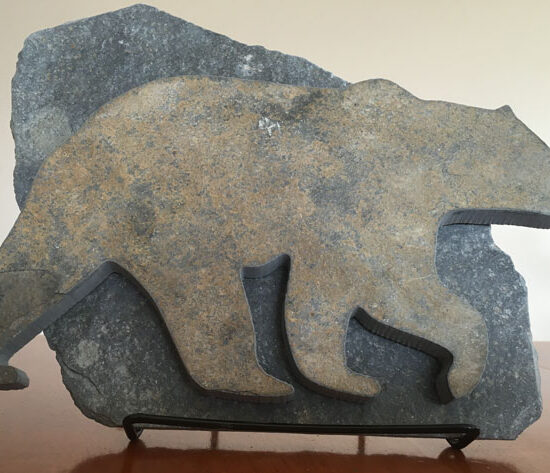 Water Jet Slate Art Rocky Mountain Grizzly Bear