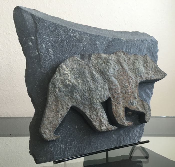 Water Jet Slate Art Rocky Mountain Grizzly Bear - Image 2
