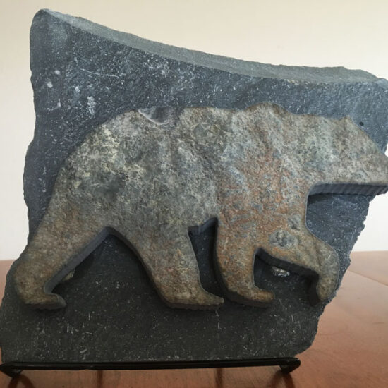 Water Jet Slate Art Rocky Mountain Grizzly Bear