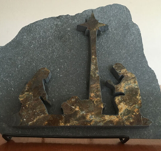 Water Jet Slate Art Nativity Scene