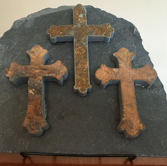 Water Jet Slate Art Cross