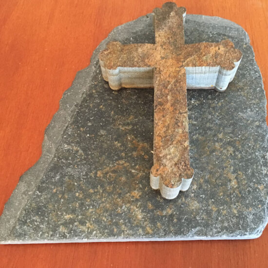 Water Jet Slate Art Cross