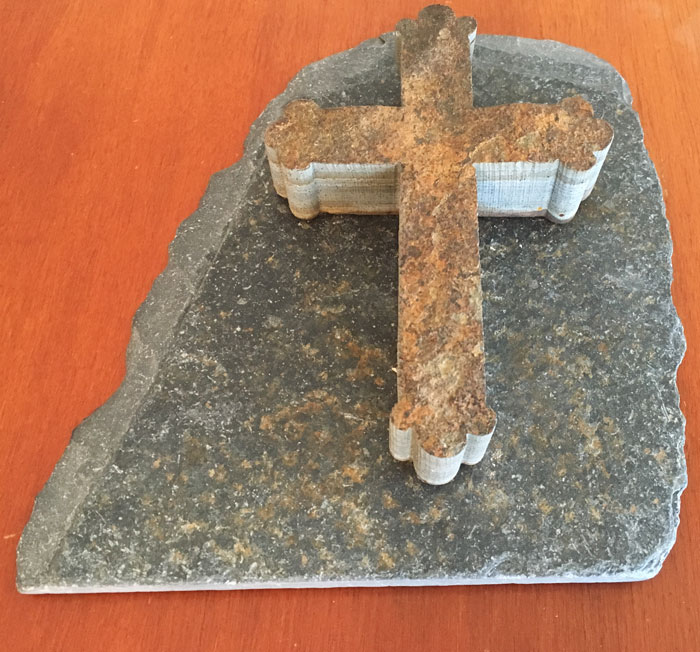 Water Jet Slate Art Cross