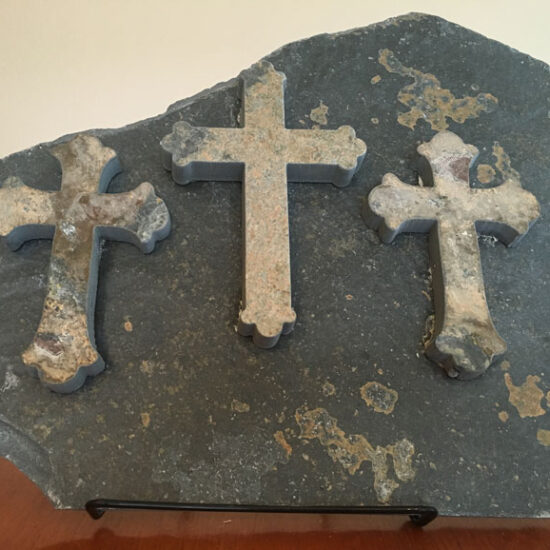 Water Jet Slate Art Cross