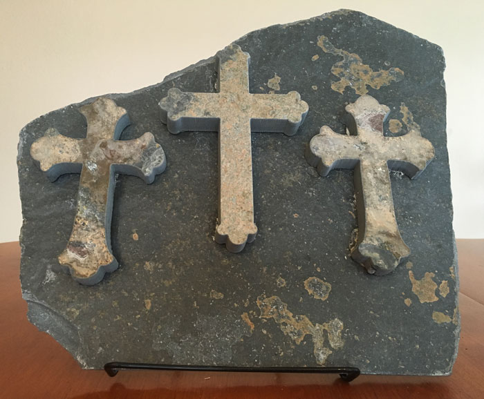 Water Jet Slate Art Cross