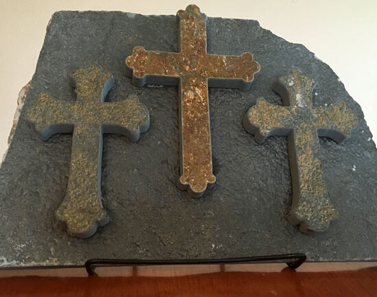 Water Jet Slate Art Cross