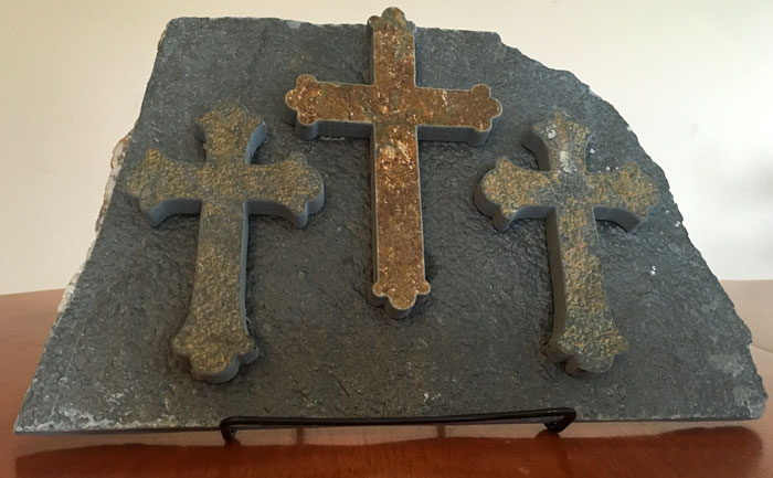 Water Jet Slate Art Cross