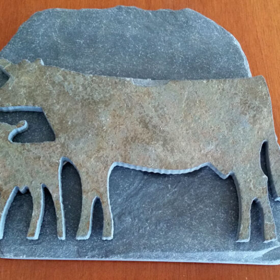 Water Jet Slate Art Cattle