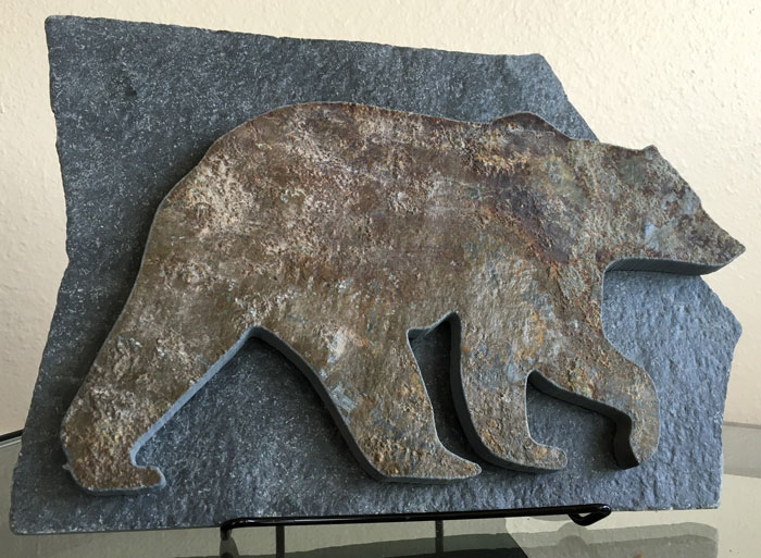 Water Jet Slate Art Rocky Mountain Grizzly Bear - Image 2