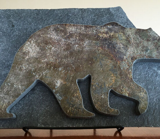 Water Jet Slate Art Rocky Mountain Grizzly Bear
