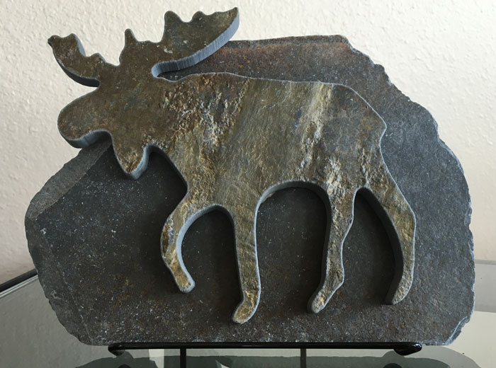 Water Jet Slate Art Rocky Mountain Moose - Image 2