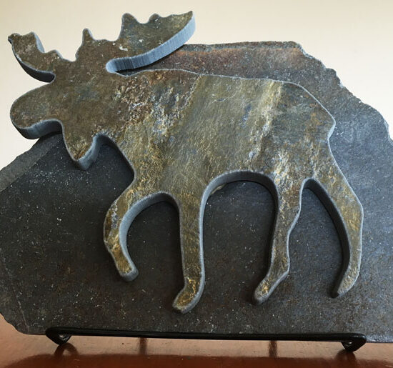 Water Jet Slate Art Rocky Mountain Moose