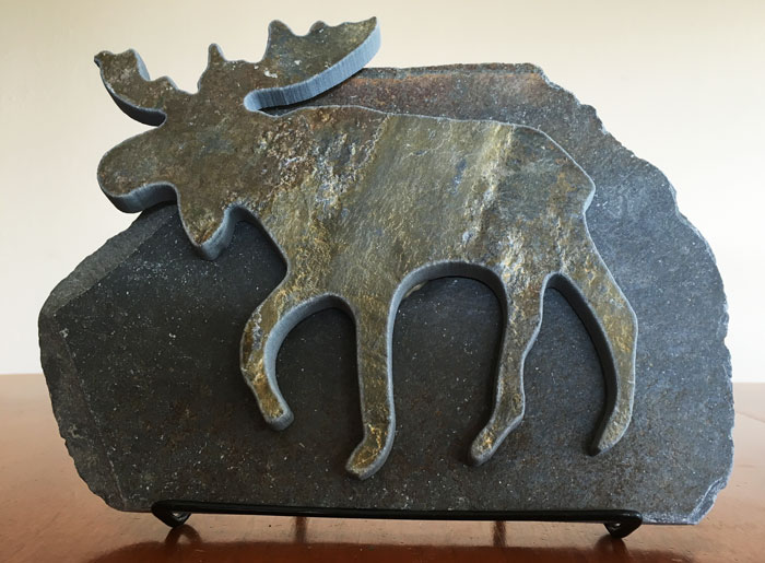 Water Jet Slate Art Rocky Mountain Moose