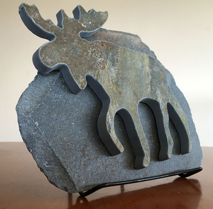 Water Jet Slate Art Rocky Mountain Moose - Image 5