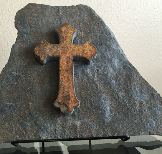 Water Jet Slate Art Cross