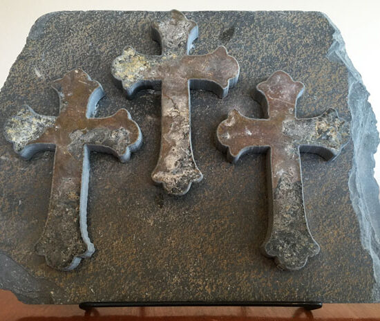 Water Jet Slate Art Cross