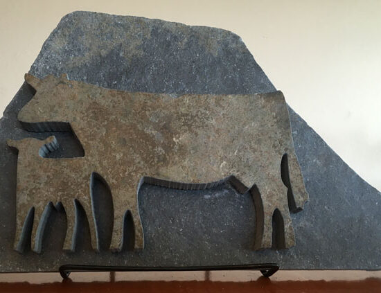 Water Jet Slate Art Cattle