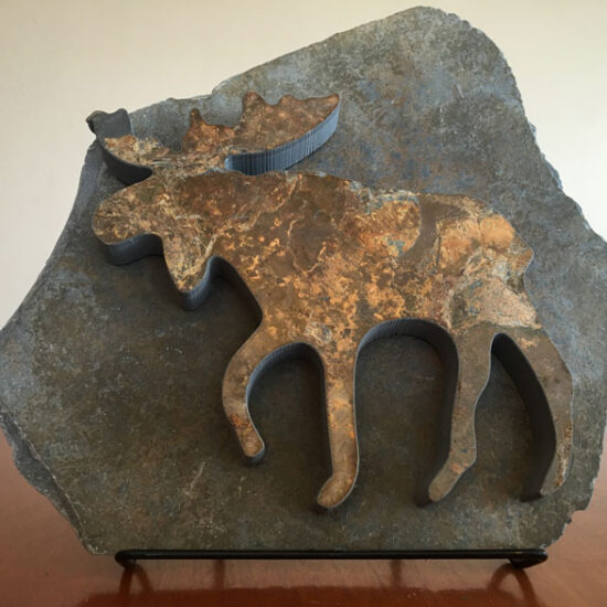 Water Jet Slate Art Rocky Mountain Moose