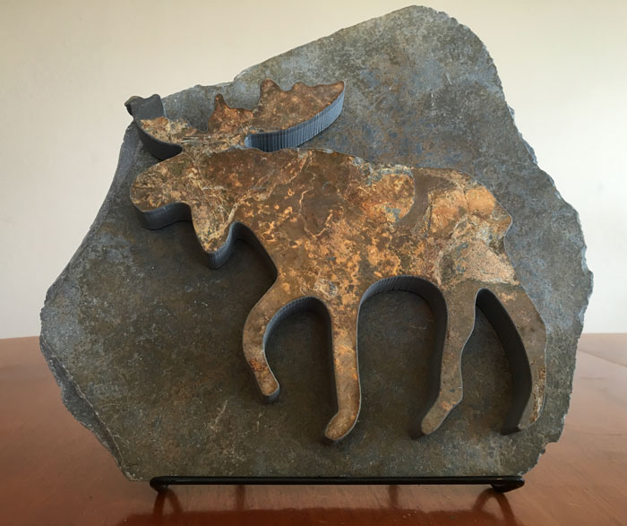 Water Jet Slate Art Rocky Mountain Moose