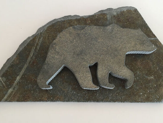 Water Jet Slate Art Rocky Mountain Grizzly Bear