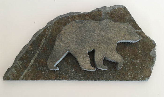 Water Jet Slate Art Rocky Mountain Grizzly Bear