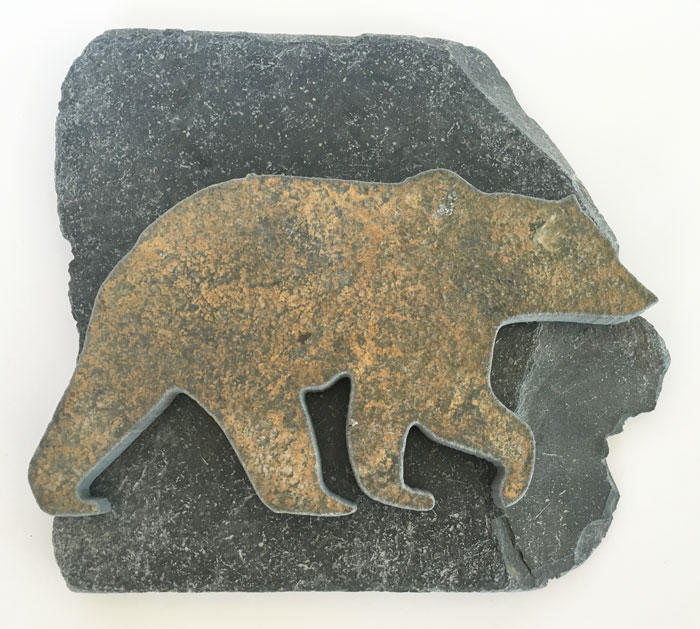 Water Jet Slate Art Rocky Mountain Grizzly Bear - Image 3