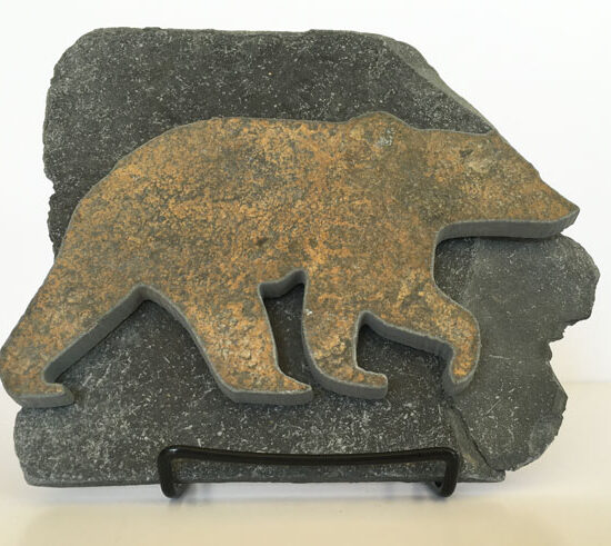 Water Jet Slate Art Rocky Mountain Grizzly Bear
