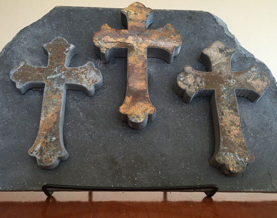 Water Jet Slate Art Cross