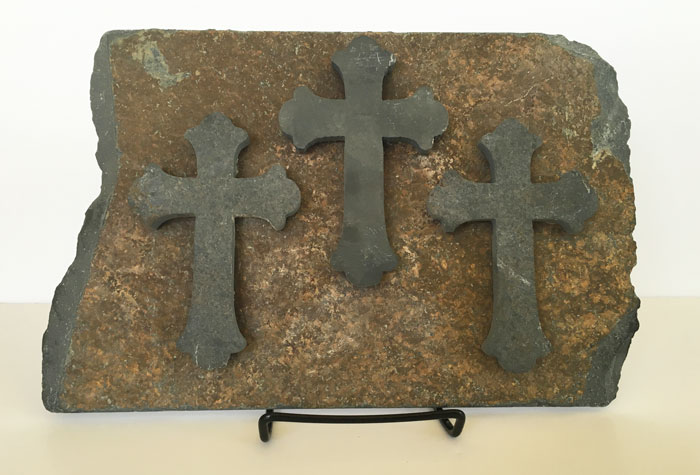 Water Jet Slate Art Cross