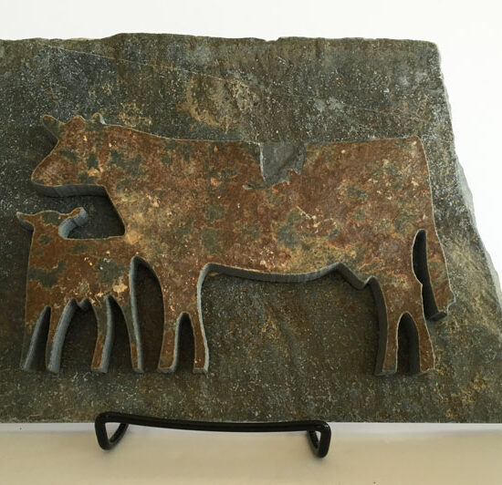 Water Jet Slate Art Cattle