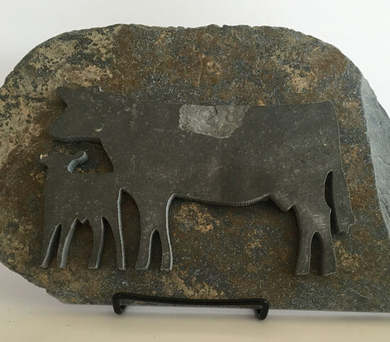 Water Jet Slate Art Cattle
