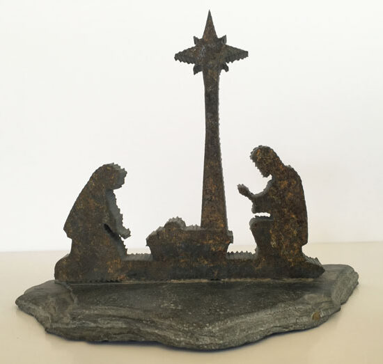 Water Jet Slate Art Nativity Scene