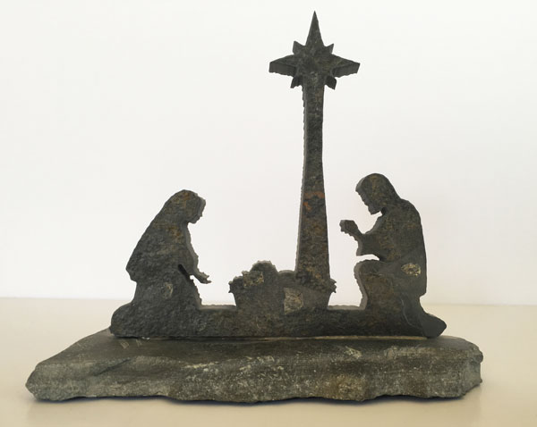 Water Jet Slate Art Nativity Scene